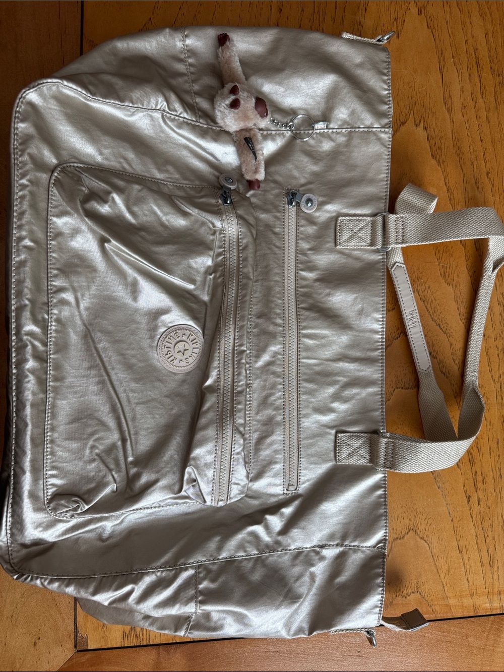 Metallic Gold Kipling Art Tote Bag size XL NWOT